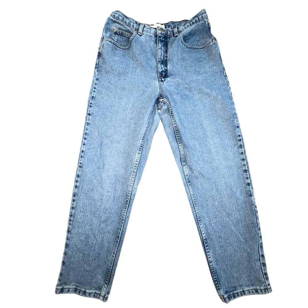 Geoffrey Beene 90's Vintage Light Wash High Rise Tapered Leg Denim Mom Jeans 12S